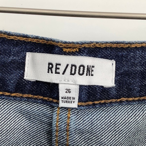 NEW! RE/DONE Sz 26 Midi Denim Skirt Heritage Rinse Stud Blue Jean $395 msrp I9-6 - Picture 4 of 10